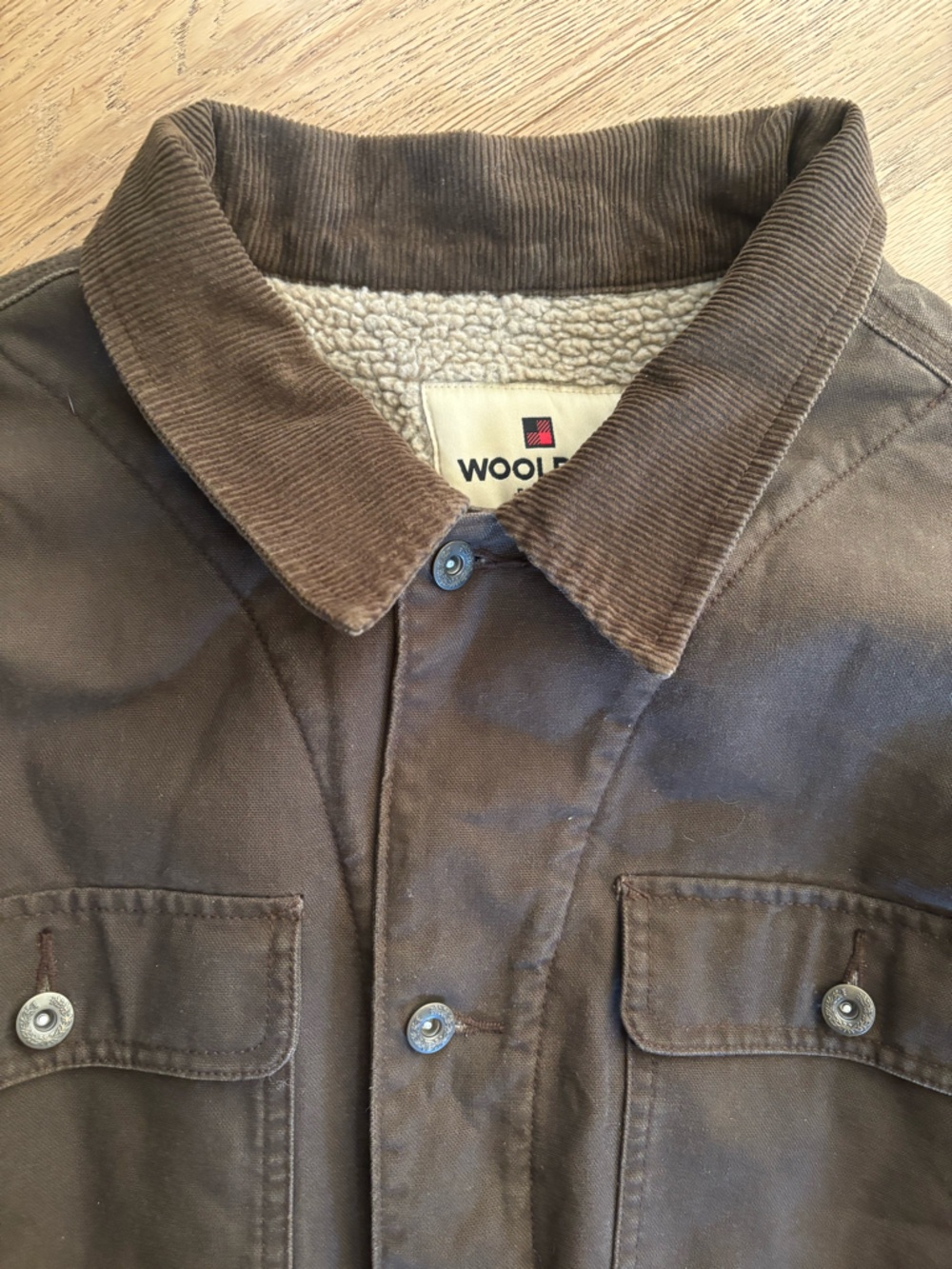 Woolrich Barn Jacket men’s XXL Sherpa Lined Canvas Chore Coat Brown Workwear - Picture 8 of 9